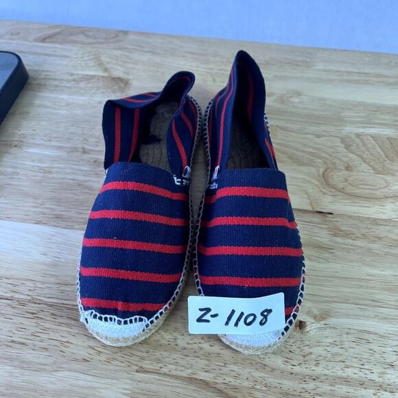 ALPARGATUS Shoes Flats Women's Size 40 10 Red Navy Blue Stripe Espadrilles - Picture 11 of 11